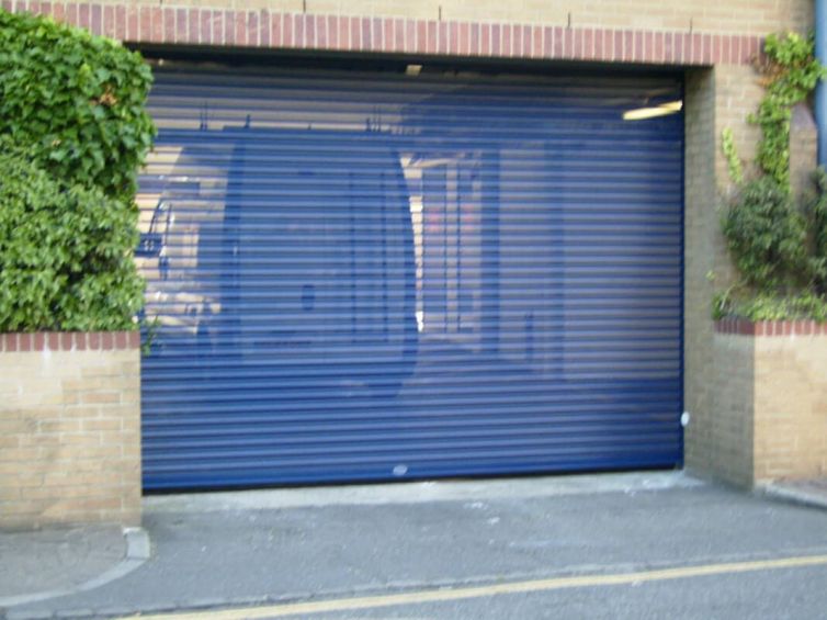Steel Roller Shutter-Perforated-Blue