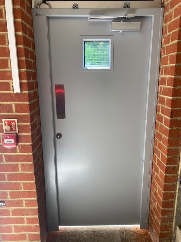 gray security door